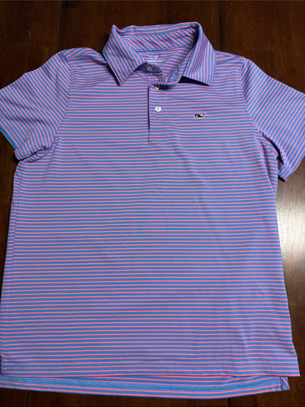 Vineyard Vines Pink & Purple Striped Performance Polo
